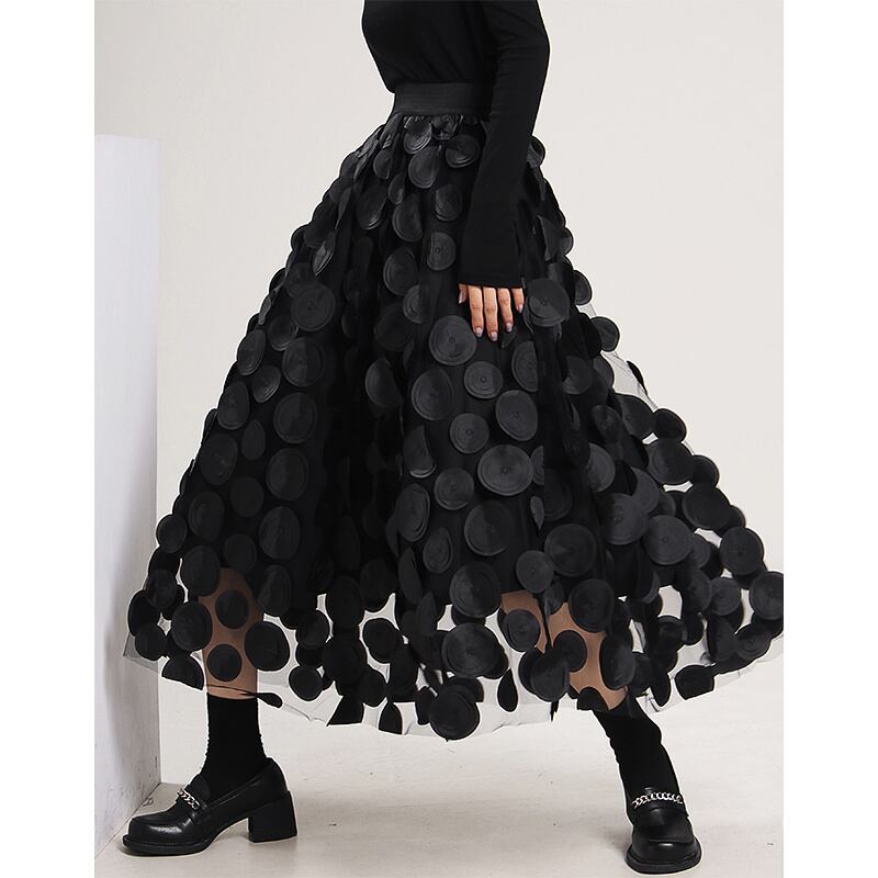 Mesh Long Three-dimensional Skirt【TR1338】