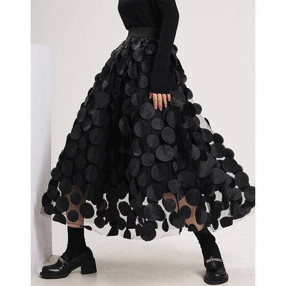 Mesh Long Three-dimensional Skirt【TR1338】