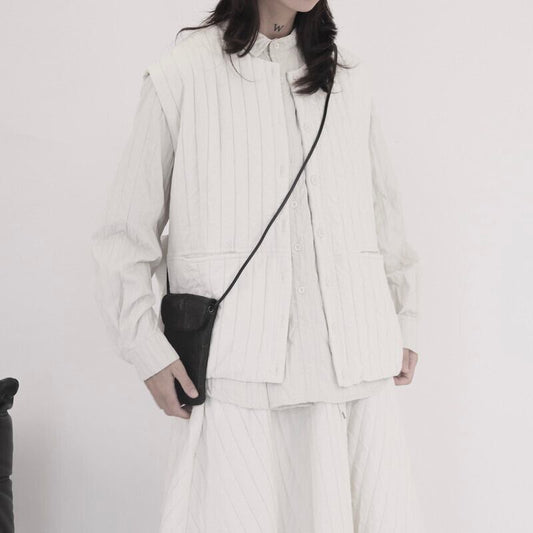 Loose Stripe Simple Vest【TR3243】