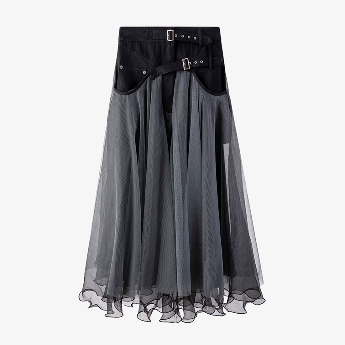 Mesh Tulle Belt Skirt【TR1308】