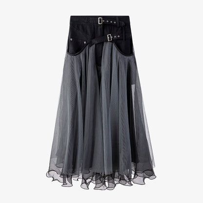 Mesh Tulle Belt Skirt【TR1308】