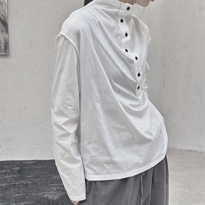 Half-Button Mock-Neck T-Shirt【TR3140】