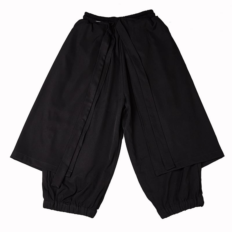 Waist Ribbon Layered-look Pants【TR3278】