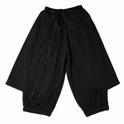 Waist Ribbon Layered-look Pants【TR3278】