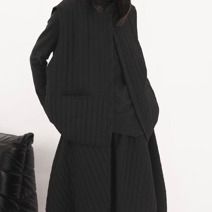Loose Stripe Simple Vest【TR3243】
