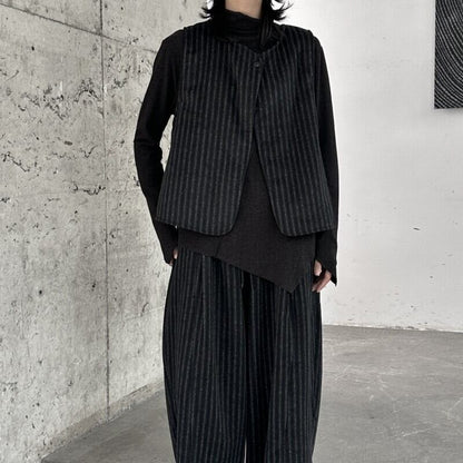 Stripe One-Button Vest【TR3235】