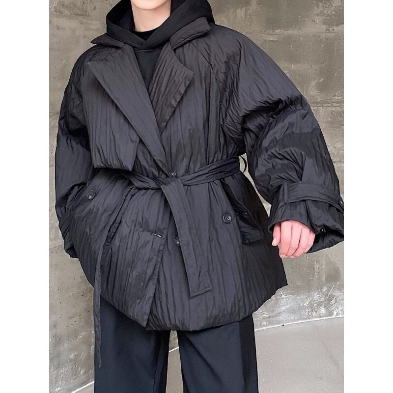Crinkle Oversize Belted Jacket【TR3327】