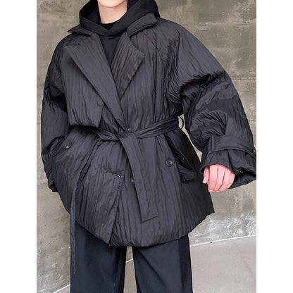 Crinkle Oversize Belted Jacket【TR3327】