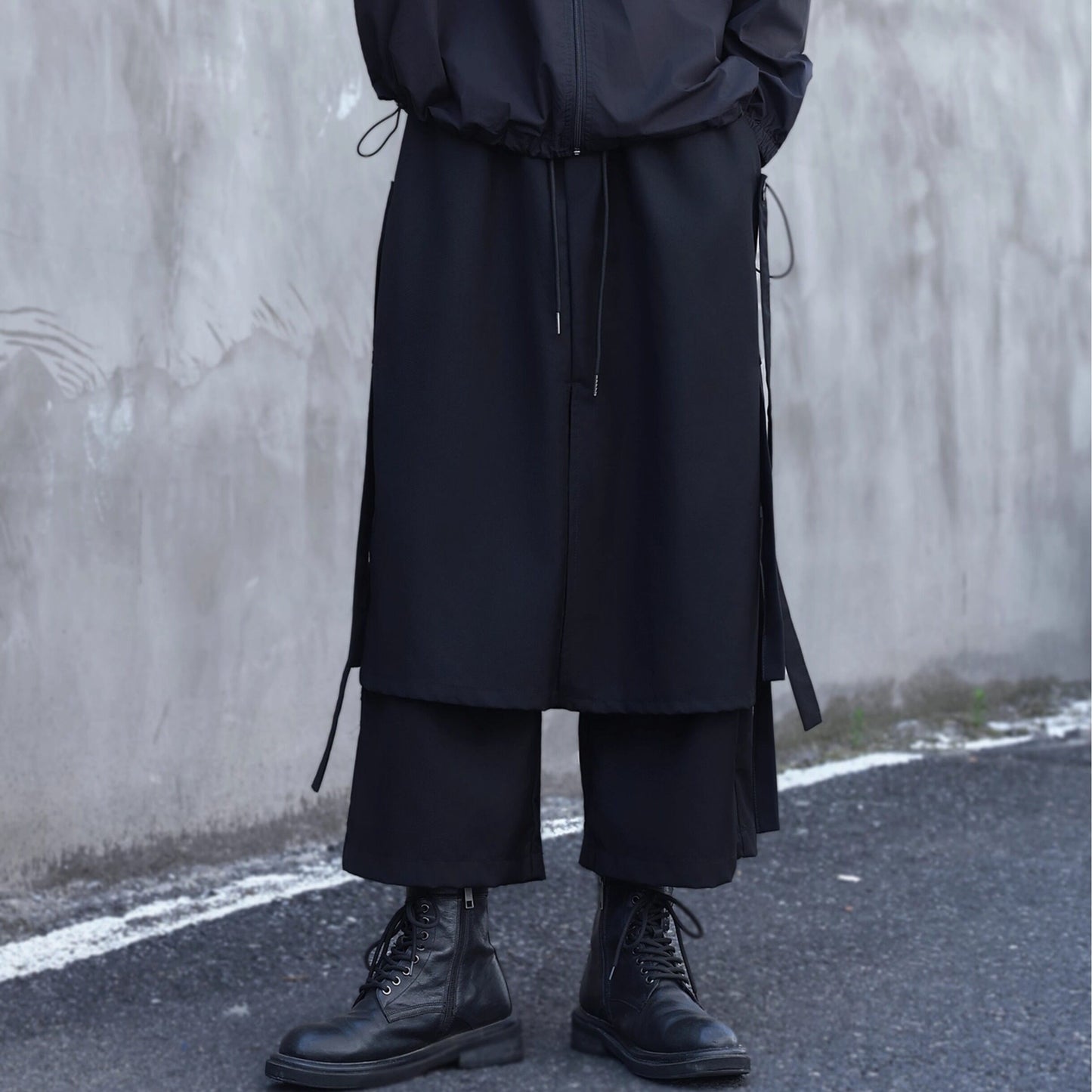 Layered-look Side Ribbon Pants【TR3298】