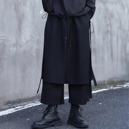 Layered-look Side Ribbon Pants【TR3298】