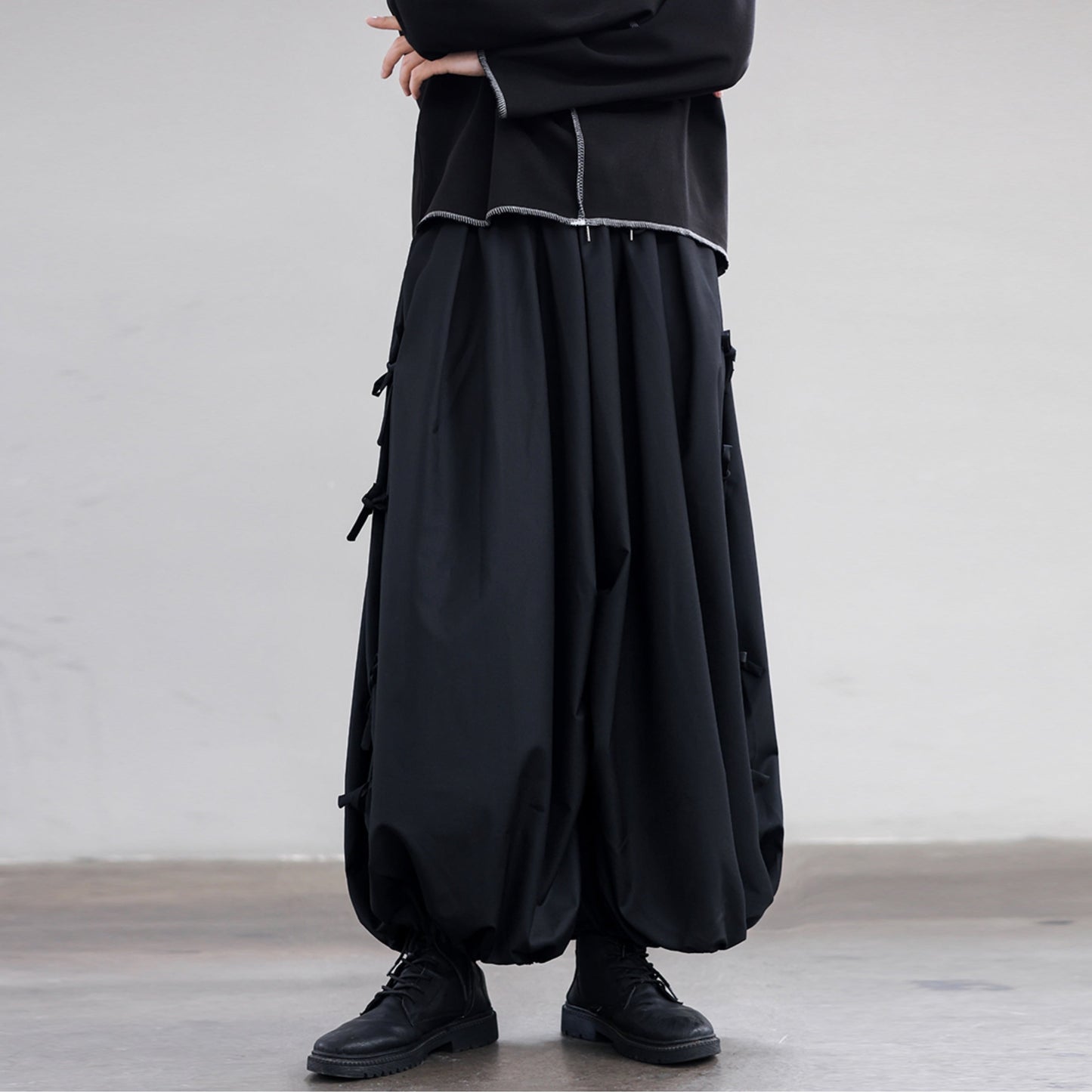 Side Ribbon Wide Jogger Pants【TR3277】