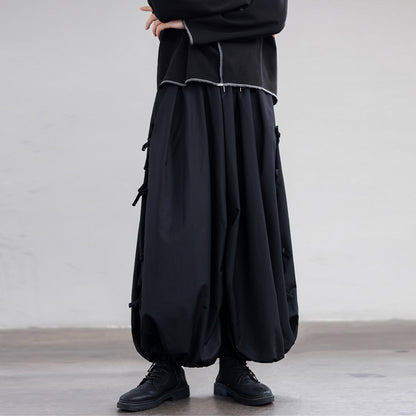 Side Ribbon Wide Jogger Pants【TR3277】