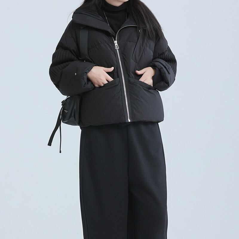 High-Neck Zip Knit Jacket【TR3259】