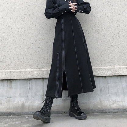 Long Nichi Fastener Skirt【TR1433】