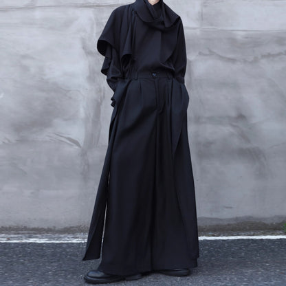 Drape Ribbon Straight Wide Pants【TR3307】
