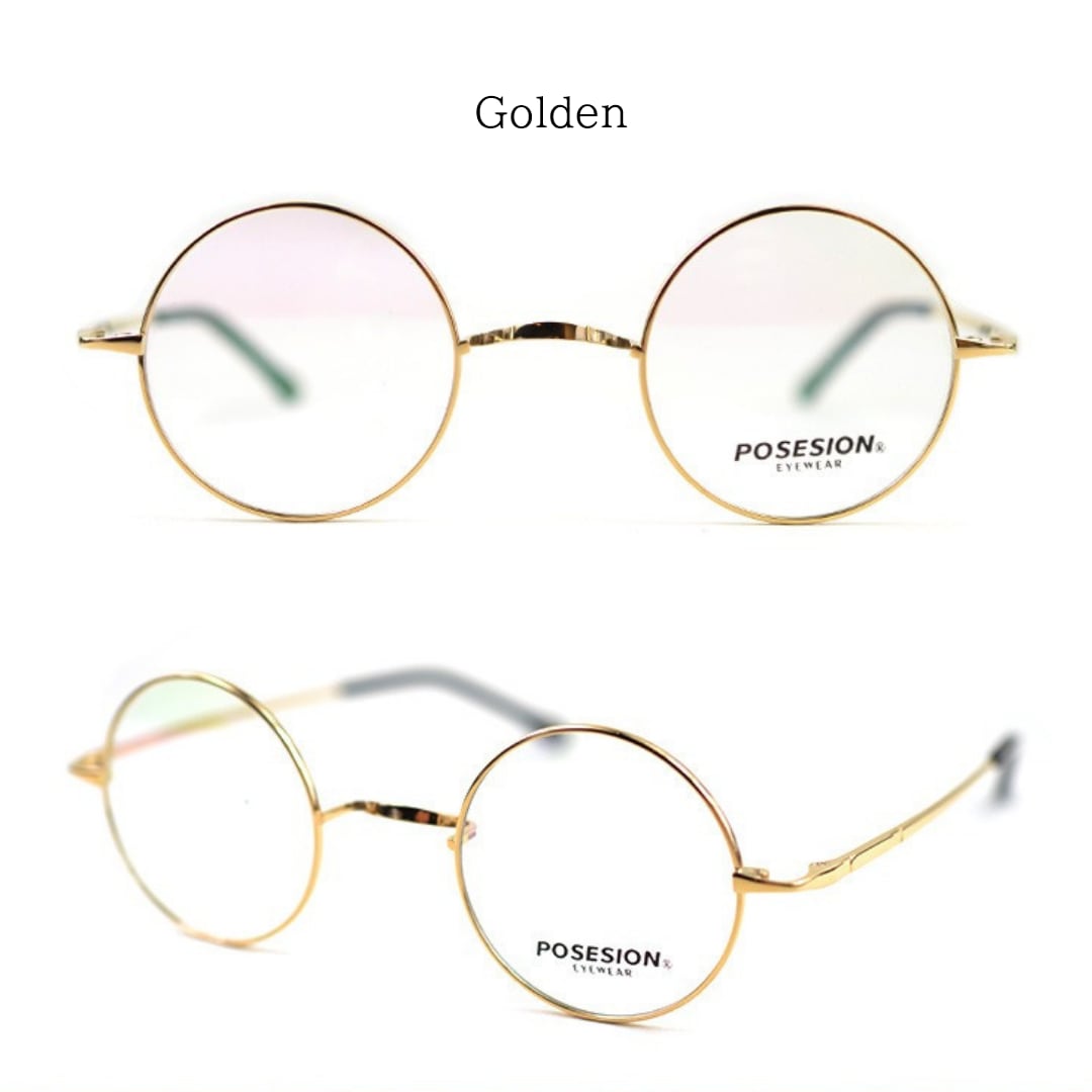 〈Titanium〉Vintage no nose Round Glasses【TR2570】