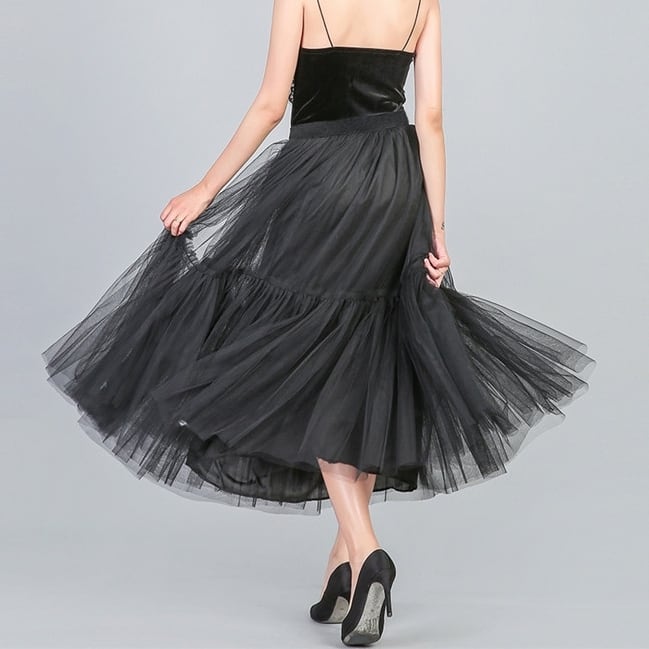 Tulle Chiffon Tiered Skirt【TR1373】