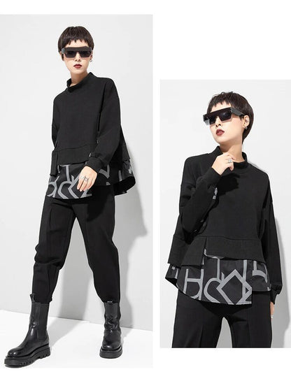 〈Unisex〉Docking Long Sleeve Sweat Shirt【TR1263】