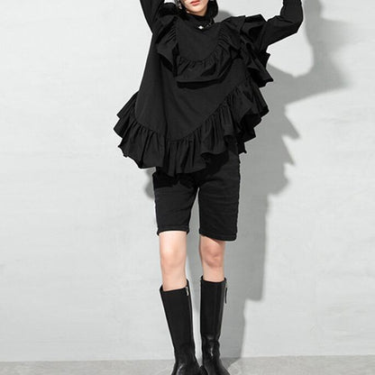 Stand Collor Frilled Shirt【TR0438】
