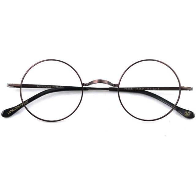 〈Titanium〉Vintage no nose Round Glasses【TR2570】
