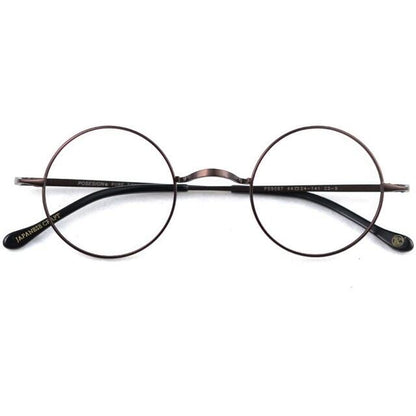 〈Titanium〉Vintage no nose Round Glasses【TR2570】