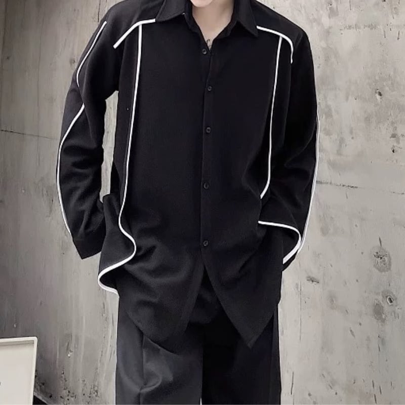 Contrast Piping Collared Shirt【TR3342】