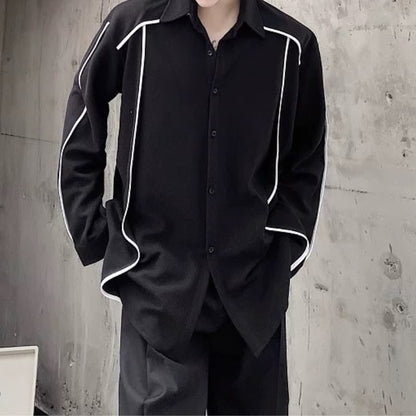 Contrast Piping Collared Shirt【TR3342】