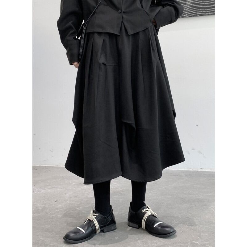 Asymmetry Wool Skirt【TR3173】