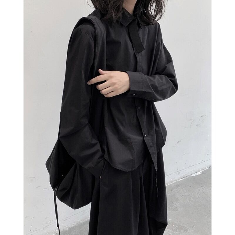 Arrange Asymemtry Collared Shirt【TR3104】