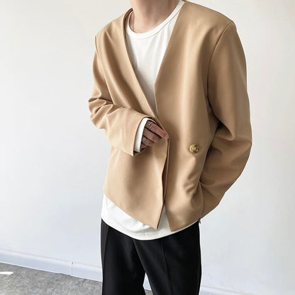 Casual Collarless Jacket【TR2481】
