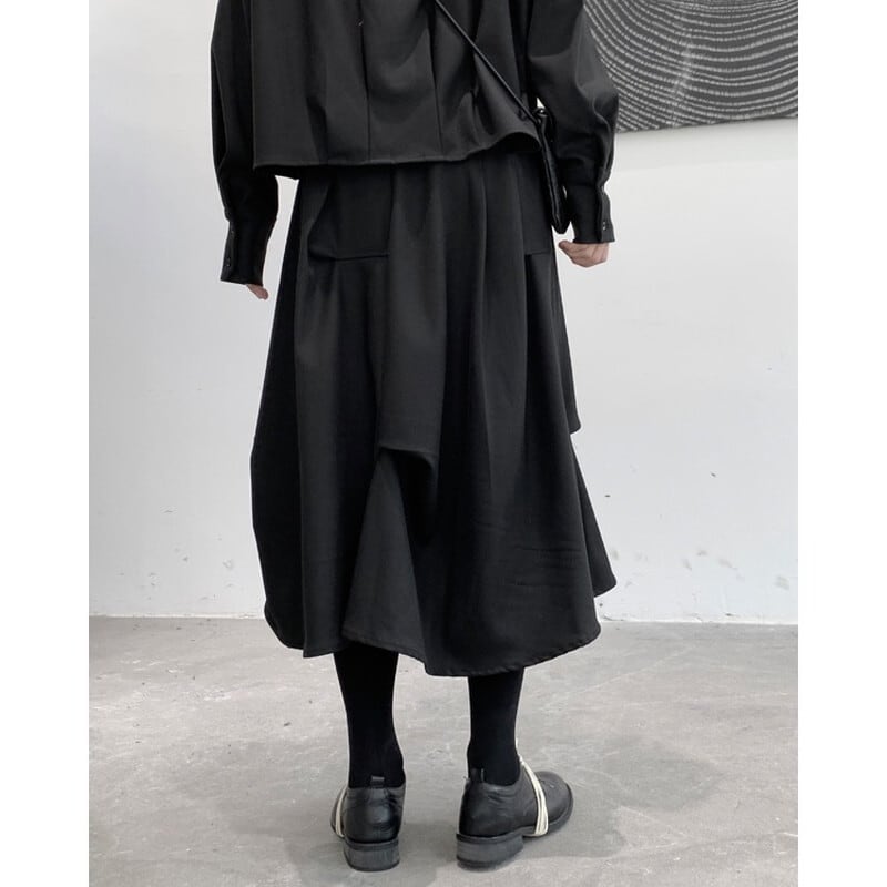 Asymmetry Wool Skirt【TR3173】