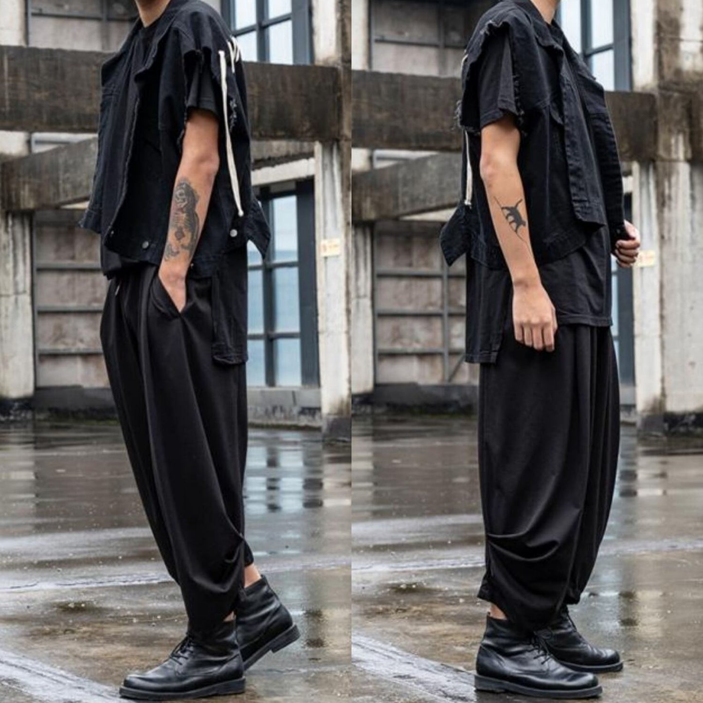 Gathered Hem Cropped Pants【TR3309】