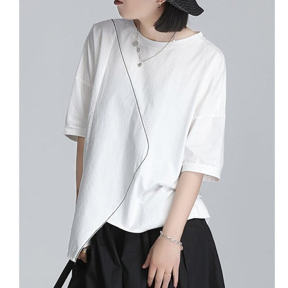 Asymmetry Line T-Shirt【TR3147】
