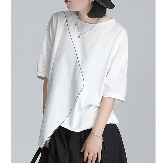 Asymmetry Line T-Shirt【TR3147】
