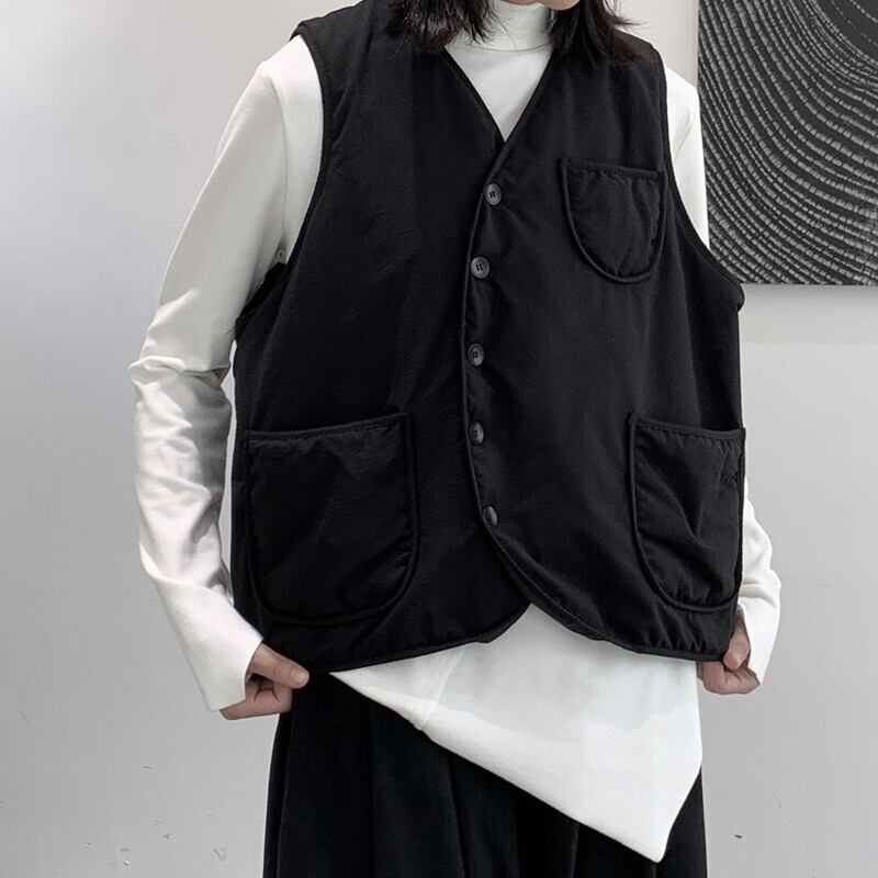 Asymmetry Curve Vest【TR3234】