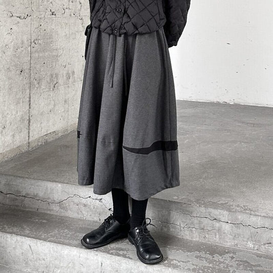Bi-Color High-Waist Flare Skirt【TR3175】