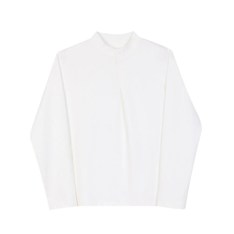 Asymmetric Curved Panel Long T-Shirt【TR3343】