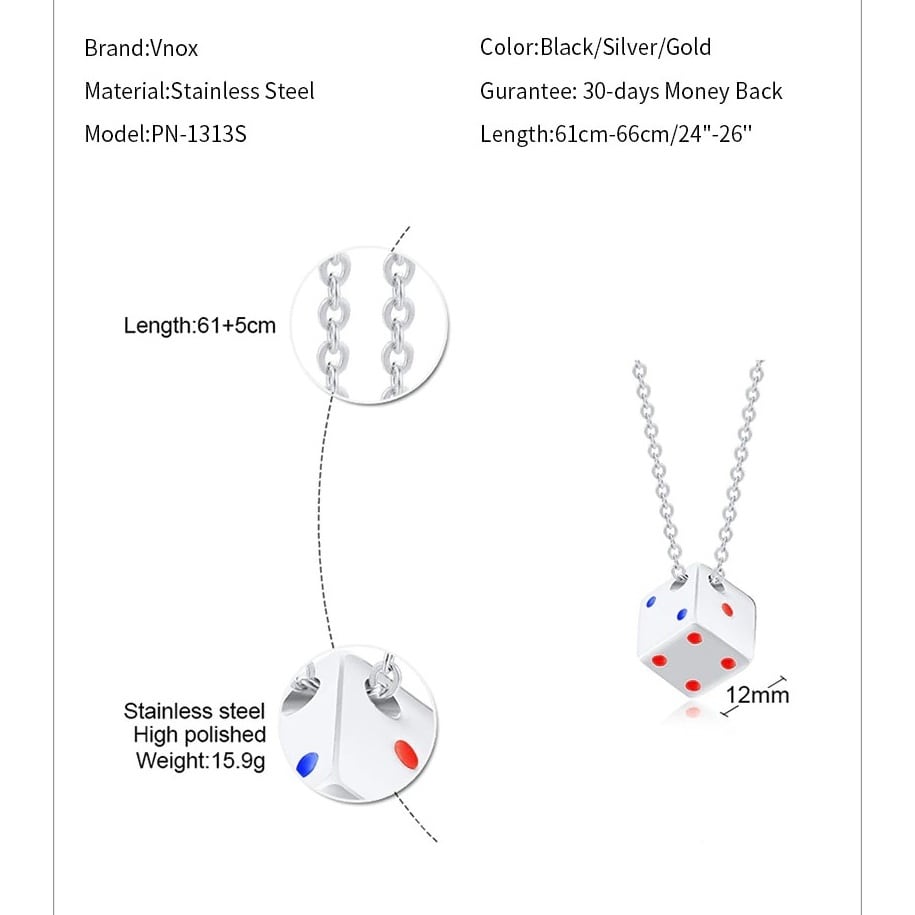 Cool Cube Dice Style Necklace【TR2767】