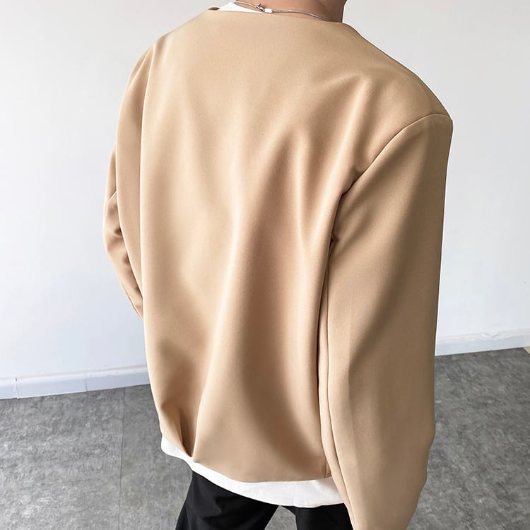 Casual Collarless Jacket【TR2481】