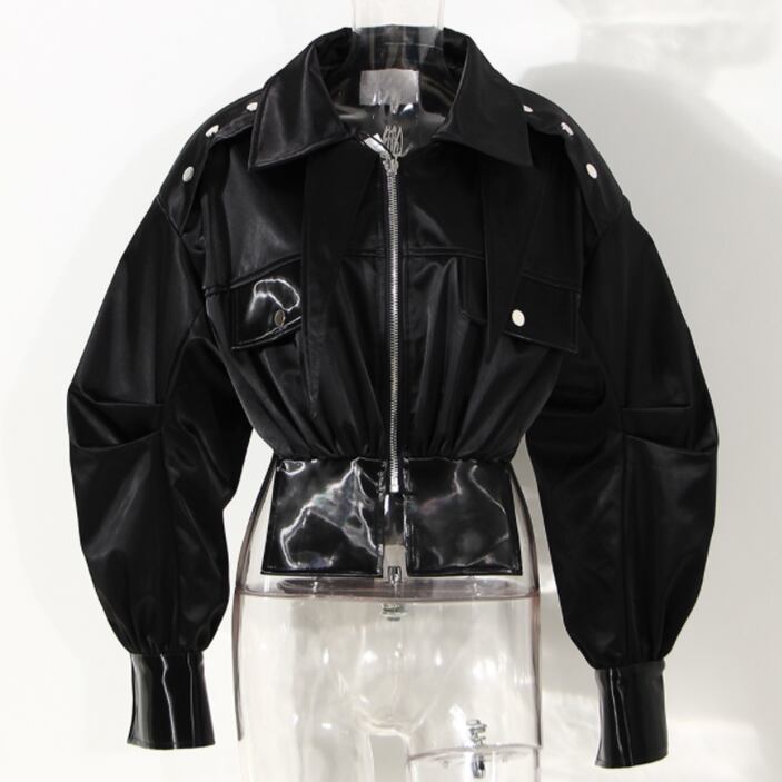 〈Unisex〉High Leather Motorcycle Jacket【TR1228】