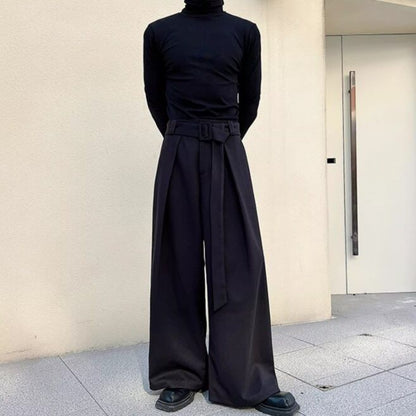 Design Tuck Belted Wide Pants【TR3315】