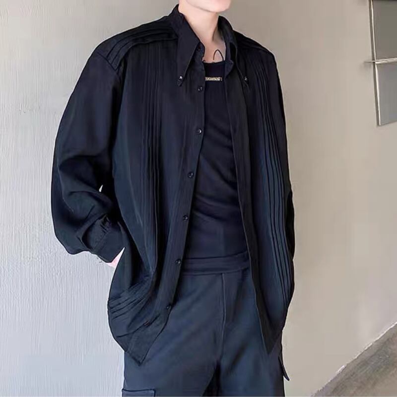 Modern Tuck-Pleat Collared Shirt【TR3340】