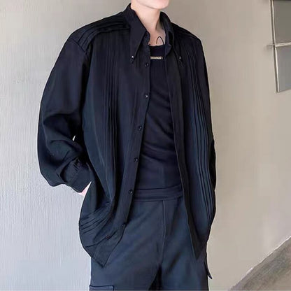Modern Tuck-Pleat Collared Shirt【TR3340】