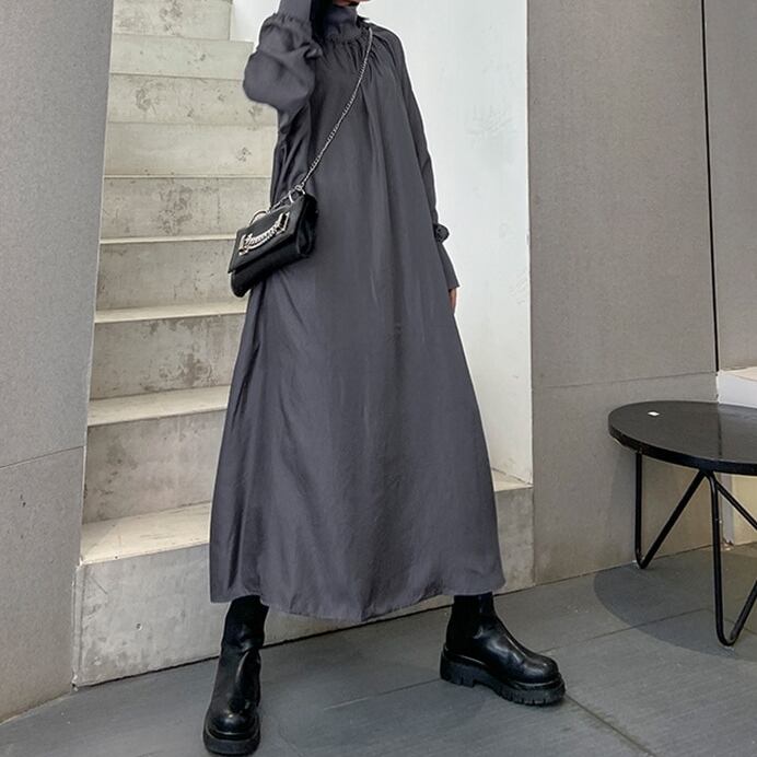 Shadow High-neck All-in-one Dress【TR0474】