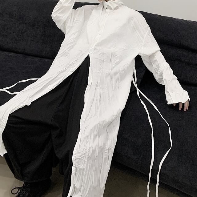 Crumply Oversize Long Shirt【TR3076】