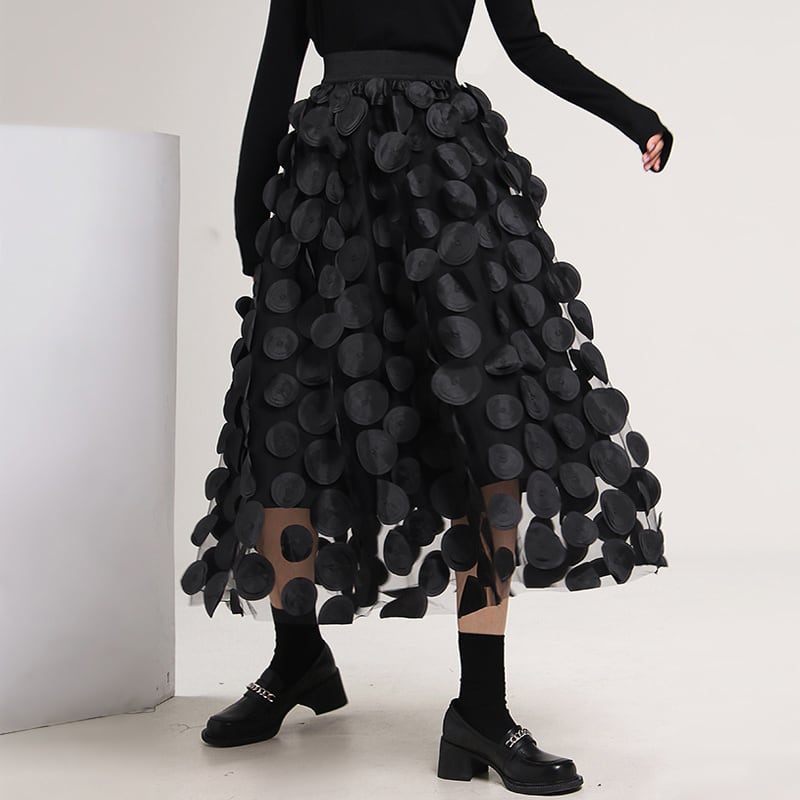 Mesh Long Three-dimensional Skirt【TR1338】