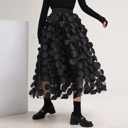 Mesh Long Three-dimensional Skirt【TR1338】