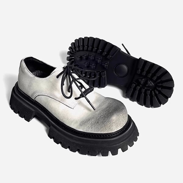 Distressed Leather Derby Shoes【TR3410】