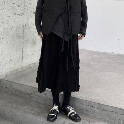 Knit Flare Frill Skirt【TR3185】