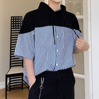 Hood Docking Stripe Shirt【TR1414】